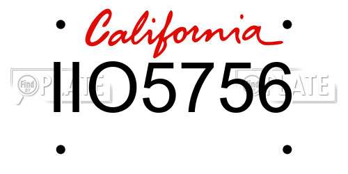 IIO5756 California License Plate