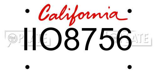 IIO8756 California License Plate