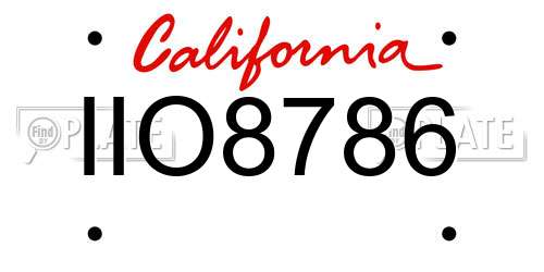 IIO8786 California License Plate