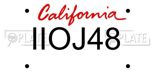 IIOJ48 California License Plate