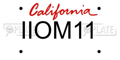 IIOM11 California License Plate