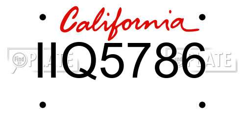 IIQ5786 California License Plate
