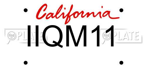 IIQM11 California License Plate