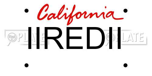 IIREDII California License Plate