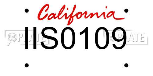 IIS0109 California License Plate