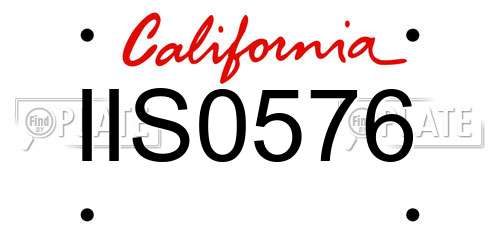 IIS0576 California License Plate