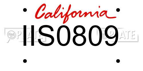 IIS0809 California License Plate