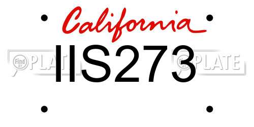 IIS273 California License Plate