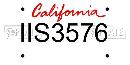 IIS3576 California License Plate