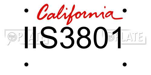 IIS3801 California License Plate