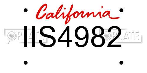 IIS4982 California License Plate