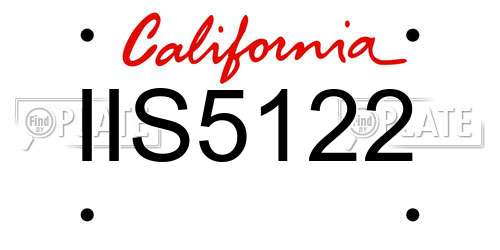 IIS5122 California License Plate