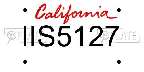 IIS5127 California License Plate