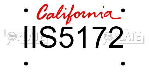 IIS5172 California License Plate
