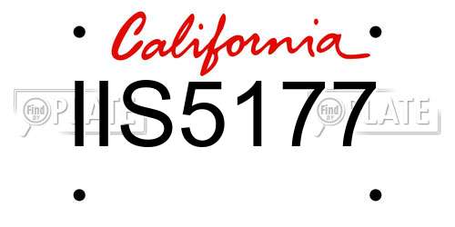 IIS5177 California License Plate