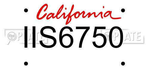 IIS6750 California License Plate