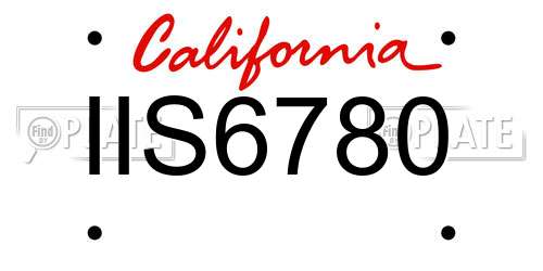 IIS6780 California License Plate