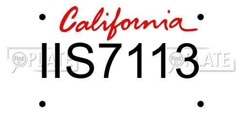 IIS7113 California License Plate