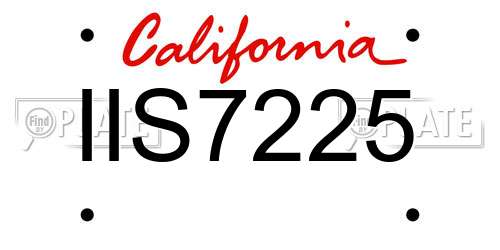 IIS7225 California License Plate