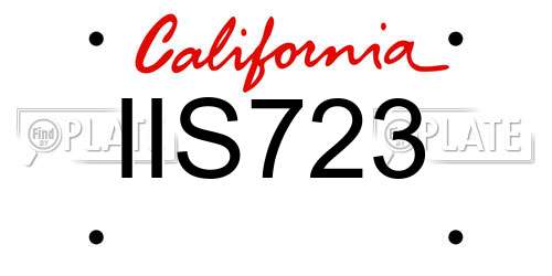 IIS723 California License Plate