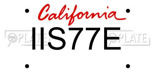 IIS77E California License Plate