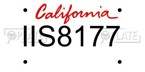 IIS8177 California License Plate