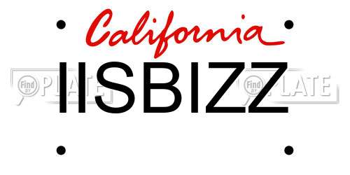IISBIZZ California License Plate