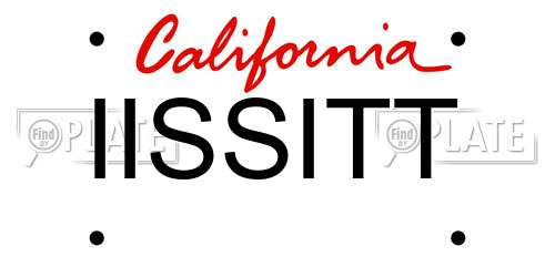 IISSITT California License Plate