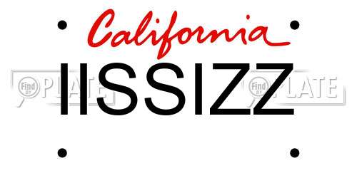 IISSIZZ California License Plate