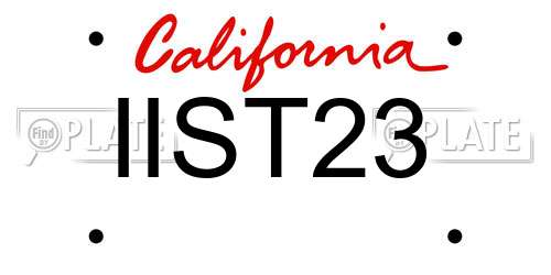 IIST23 California License Plate