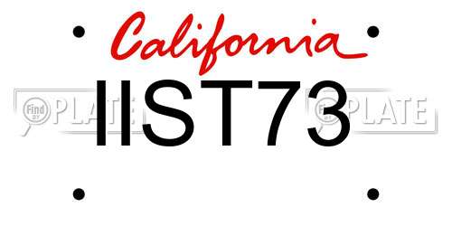 IIST73 California License Plate