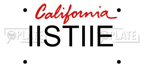 IISTIIE California License Plate