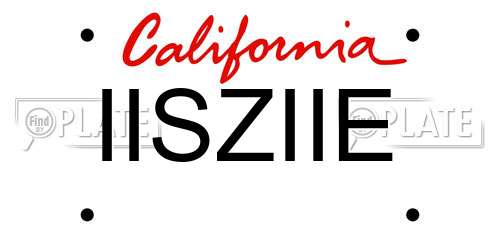 IISZIIE California License Plate
