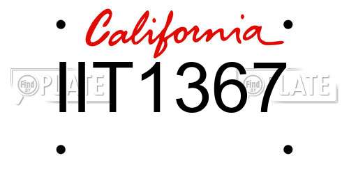 IIT1367 California License Plate