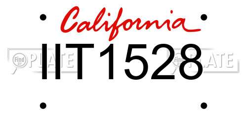 IIT1528 California License Plate