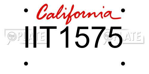 IIT1575 California License Plate