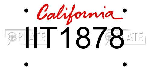 IIT1878 California License Plate