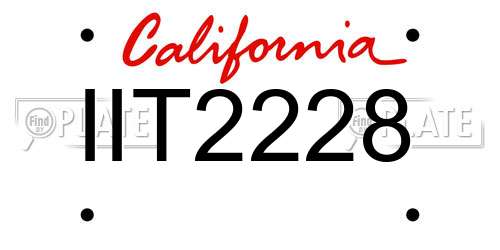 IIT2228 California License Plate