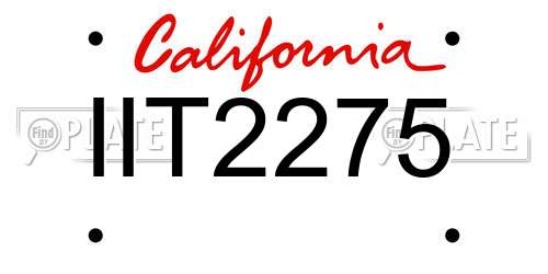 IIT2275 California License Plate