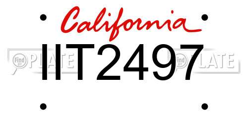IIT2497 California License Plate