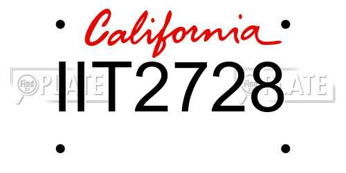 IIT2728 California License Plate