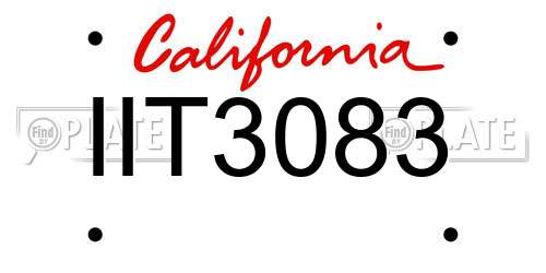 IIT3083 California License Plate
