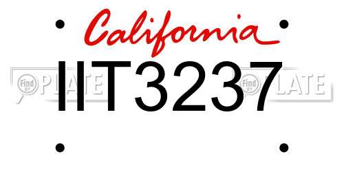 IIT3237 California License Plate