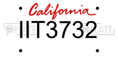 IIT3732 California License Plate