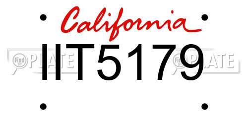 IIT5179 California License Plate