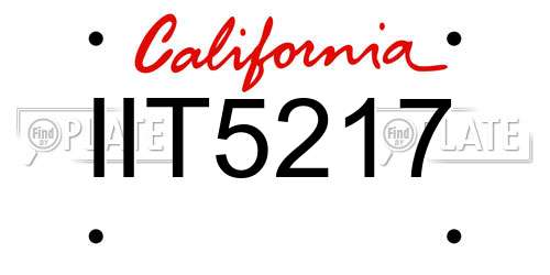 IIT5217 California License Plate