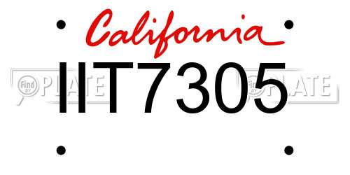 IIT7305 California License Plate