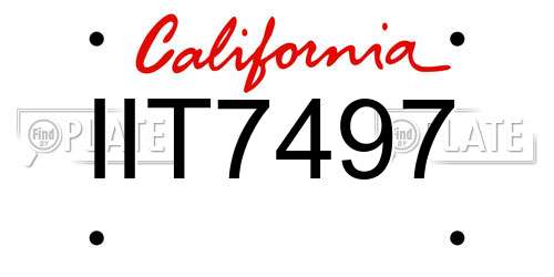 IIT7497 California License Plate