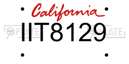IIT8129 California License Plate