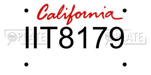 IIT8179 California License Plate